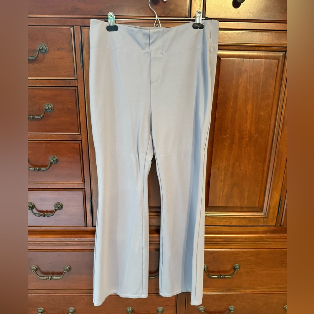 HALARA Flex High Waisted Slight Flare Work Pants, Cement Gray, XL